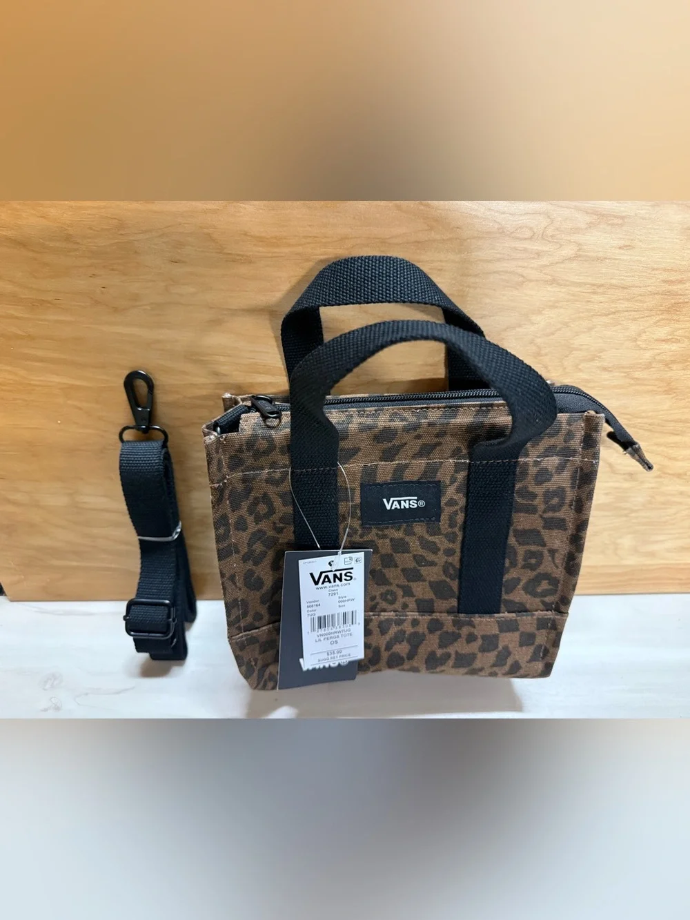 Vans Leopard Print Canvas Lil Pergs Tote - Brown - Picture 3 of 3